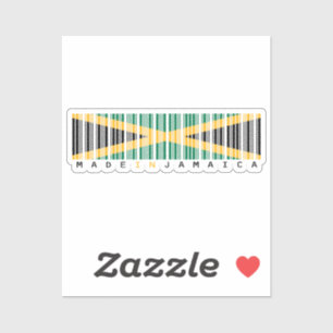In Jamaika hergestellter Barcode-Flagge Aufkleber