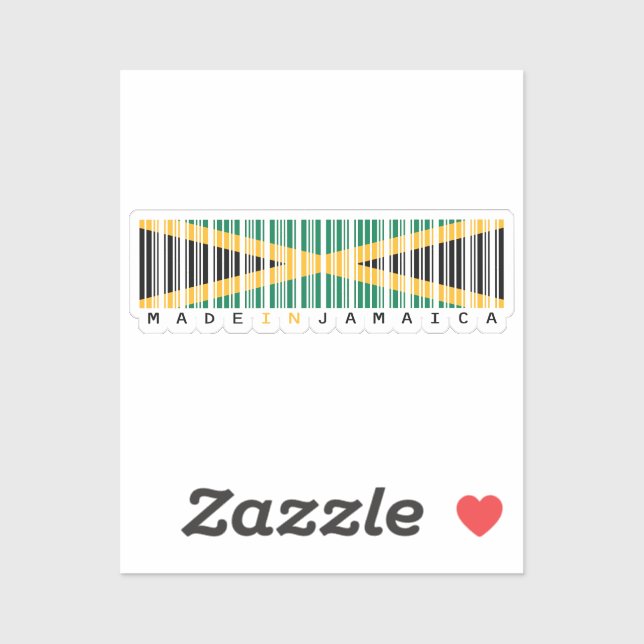 In Jamaika hergestellter Barcode-Flagge Aufkleber (Blatt)