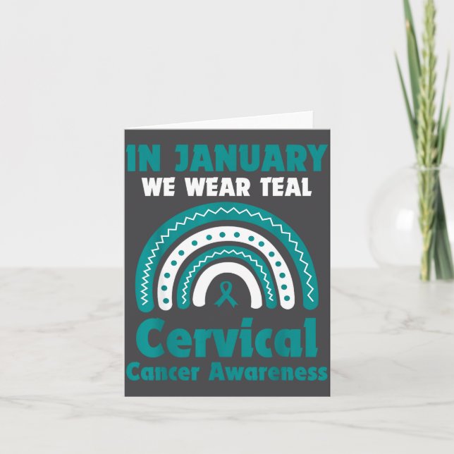 In January We Wear Teal Cervical Cancer Awareness  Karte (Vorderseite)