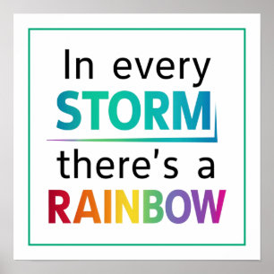 In jedem Sturm gibt es einen Regenbogen Minimalist Poster