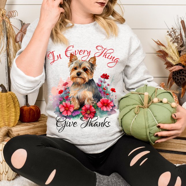 In jeder Sache Dank einzigartigen Floral Yorkie Sweatshirt (Von Creator hochgeladen)