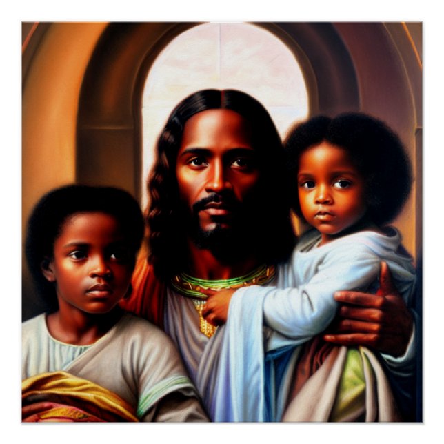 In Jesus Love Arms glänzendes Poster (Vorderseite)