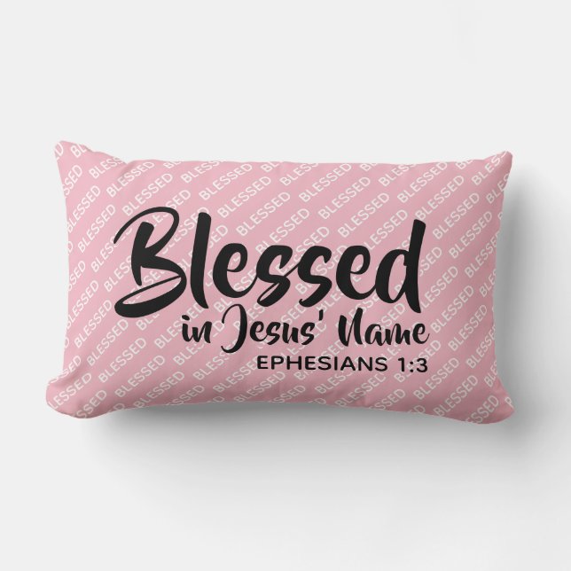 IN JESUS' NAME Christliche Schrift Pink Lendenkissen (Vorderseite)