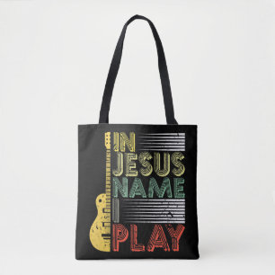 In Jesus Name I Play Guitar Christian Music Lover Tasche