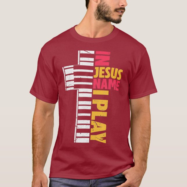 In Jesus Name spiele ich Klavierchristen T-Shirt (Vorderseite)