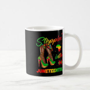 In Juneteenth eintretende Afro-Frau Schwarze Mädch Kaffeetasse