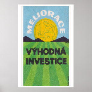 In landwirtschaftliche grüne Felder investieren -  Poster