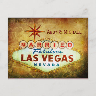 In Las Vegas geheiratet Ankündigungspostkarte