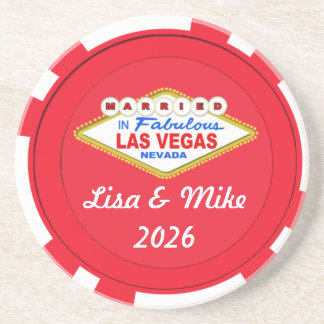 In Las Vegas Geheiratet Chip-Coaster-Bearbeitbarer Getränkeuntersetzer