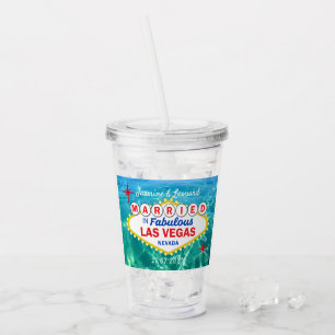 In Las Vegas geheiratet Honeymoon Pool Party Acryltrinkbecher