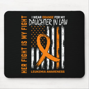 In Law Leukemia Cancer Awareness American Flag Mousepad