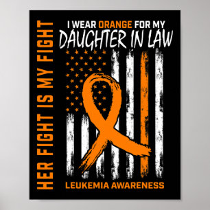 In Law Leukemia Cancer Awareness American Flag Poster