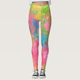 In leuchtenden Farben bemalt Leggings