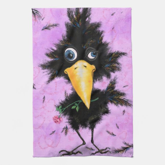 In Liebe Crow - Gentleman - Funny Geschirrtuch (Vertikal)