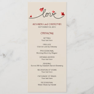 In Liebe einfaches, elegantes Hochzeitsprogramm Programm