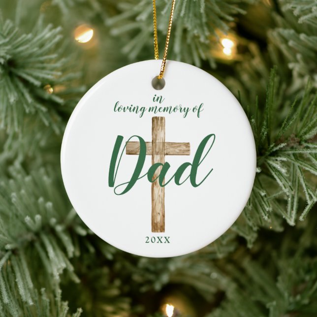 In Liebe Erinnerung an Vater Personalisiert Christ Keramik Ornament (Baum)