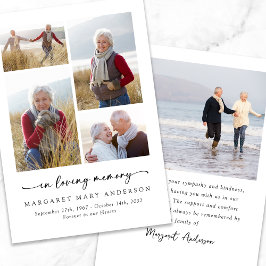 In Liebe Erinnerung fünf Fotos Beerdigung Beileid Dankeskarte