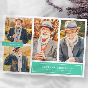 In Liebe Erinnerung Moderne Farbe Vier Fotos Dankeskarte