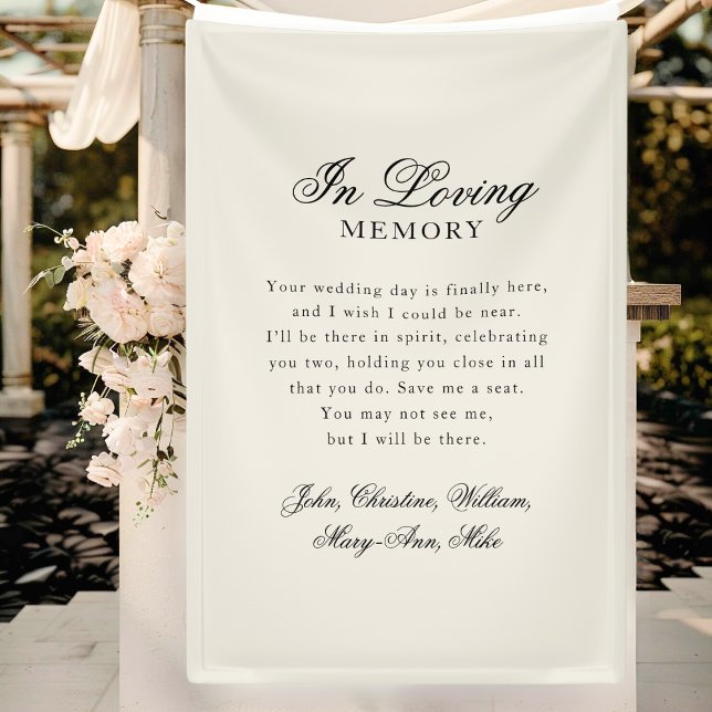"In Liebe Erinnerung" Moderne Kalligrafie-Hochzeit Banner ("In Loving Memory" Modern Calligraphy Wedding Banner)