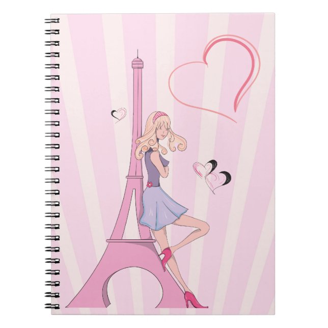 In Liebe mit dem Pariser Notebook Notizblock (Vorderseite)