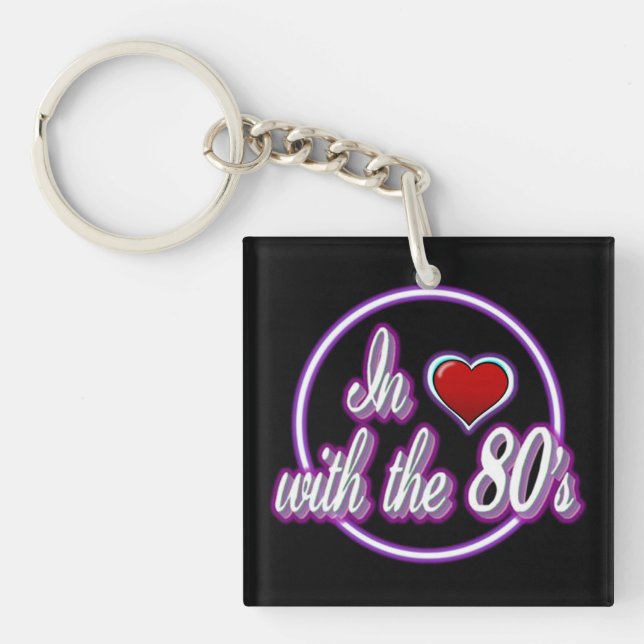 In Liebe mit der Lila Schlüsselkette für das Retro Schlüsselanhänger (Vorderseite)