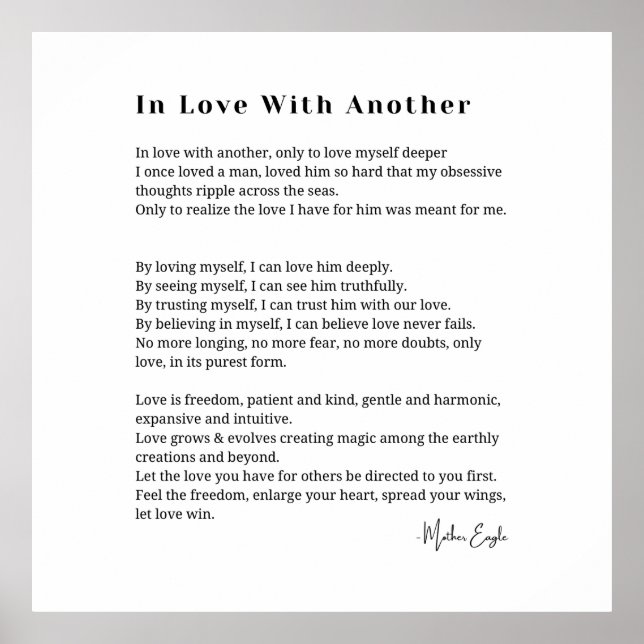 In Liebe mit einer anderen Liebe Poster Wand Kunst (Vorne)