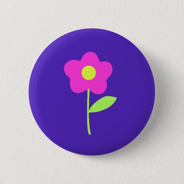 In Liebe mit rosa Blume Button (Vorderseite)