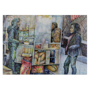 In Liebe mit Schwierigkeiten und in Schwierigkeite Schneidebrett