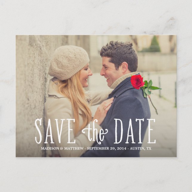 In Liebe | Save the Date Postkarte (Vorderseite)