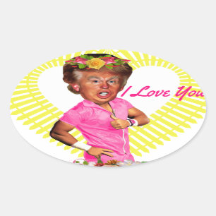 In Liebe Sie Donald Trump Ovaler Aufkleber