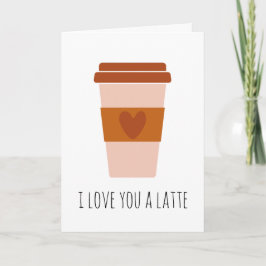 in Liebe Sie einen latten Kaffee lustig in der Lie Karte