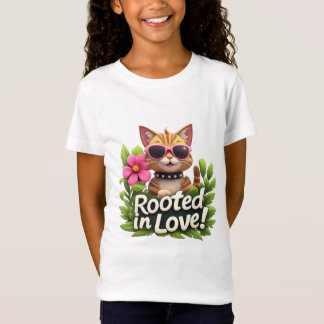 In Liebe Verwurzeltes Katze Mit Sonnenbrille Emble T-Shirt