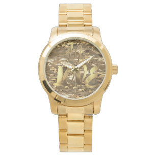 In Liebe Zitat Gold Look Typografie Romantische Sc Armbanduhr