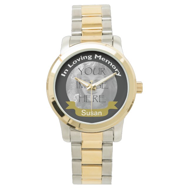 In liebender Erinnerung an Foto-Uhr Armbanduhr (Vorderseite)