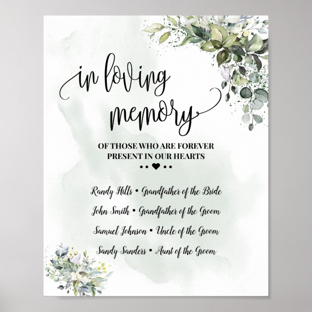 In liebevoll Erinnerung Erinnerung eukalyptus sukk Poster (Vorne)