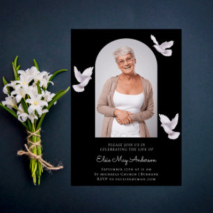 In liebevollem Erinnerung stilvolles elegantes Fot Einladung