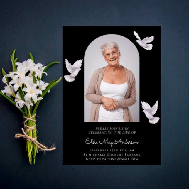 In liebevollem Erinnerung stilvolles elegantes Fot Einladung (Von Creator hochgeladen)