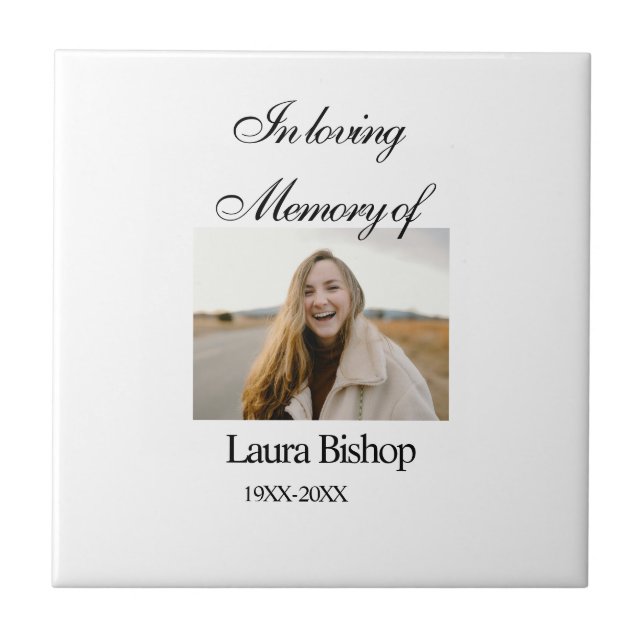 In liebevollem Gedächtnis der Beerdigung Keepake N Fliese (Vorderseite)