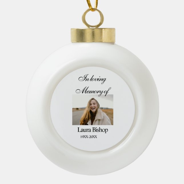 In liebevollem Gedächtnis der Beerdigung Keepake N Keramik Kugel-Ornament (Vorderseite)