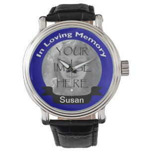 In liebevollem Gedächtnis der blauen Foto-Uhr Armbanduhr