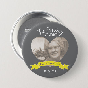 In liebevollem Gedächtnis Foto gelbes Band Button