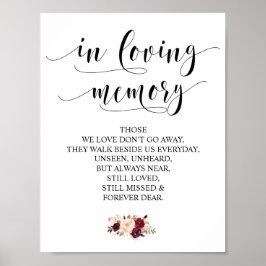 In liebevollem Gedächtnis Gedenktisch Hochzeit Sig Poster