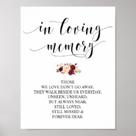 In liebevollem Gedächtnis Gedenktisch Hochzeit Sig Poster