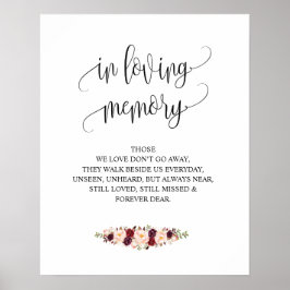 In liebevollem Gedächtnis Gedenktisch Hochzeit Sig Poster