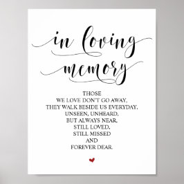 In liebevollem Gedächtnis Gedenktisch Hochzeit Sig Poster