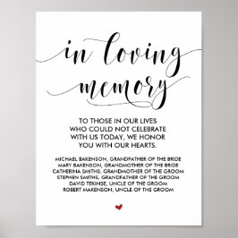 In liebevollem Gedächtnis Gedenktisch Hochzeit Sig Poster