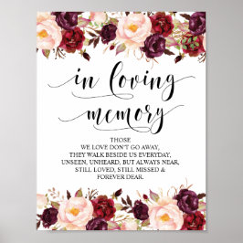 In liebevollem Gedächtnis Gedenktisch Hochzeit Sig Poster