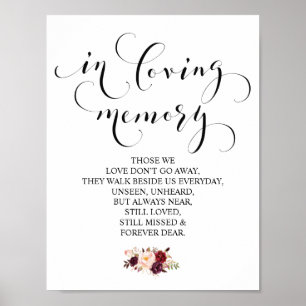 In liebevollem Gedächtnis Gedenktisch Hochzeit Sig Poster