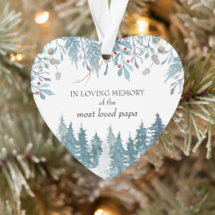 In liebevoller Erinnerung Herzform Winterwald Ornament