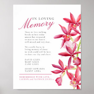 In liebevoller Erinnerung rote Orchidee Aquarell-H Poster